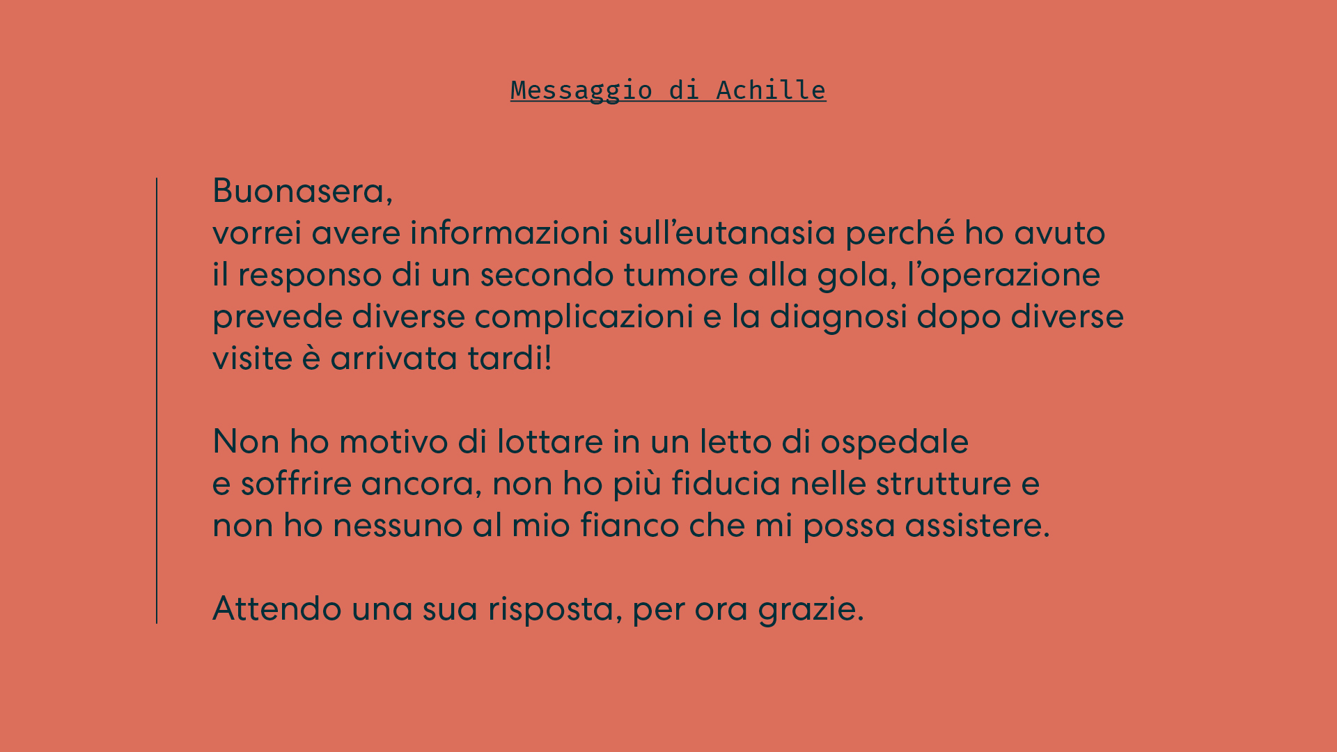 Lettere ricevute dall'associazione Luca Coscioni