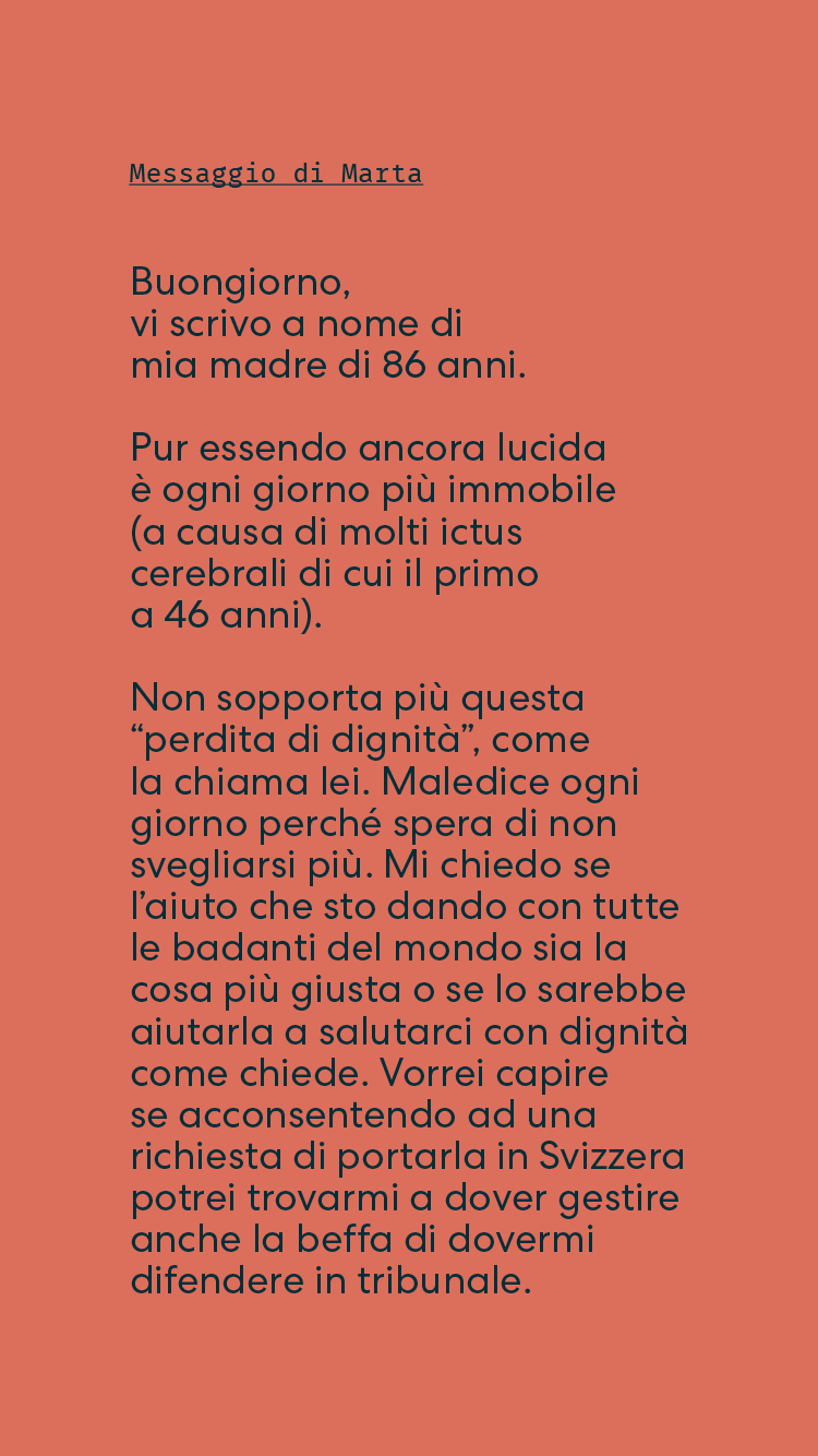 Lettere ricevute dall'associazione Luca Coscioni