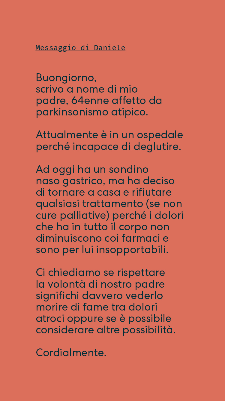 Lettere ricevute dall'associazione Luca Coscioni