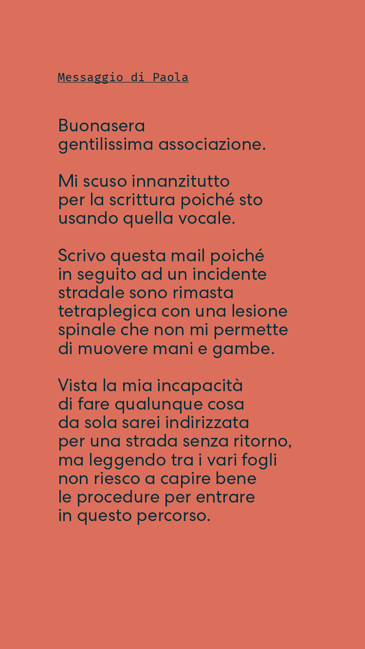 Lettere ricevute dall'associazione Luca Coscioni