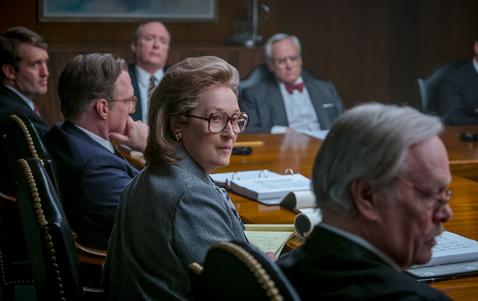 Meryl Streep in una scena del film The Post di Steven Spielberg