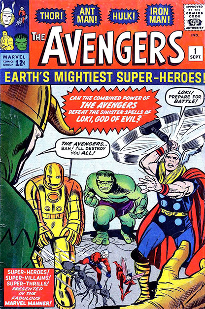 Primo numero americano della serie a fumetti The Avengers n° 1 del 1963