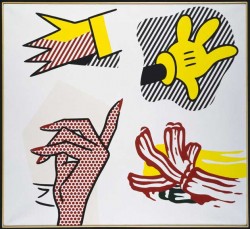 Roy Lichtenstein, Study of Hands, 1980, Olio e Magna su telaRoy Lichtenstein, Study of Hands, 1980, Olio e Magna su tela