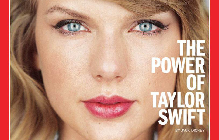 Un dettaglio della copertina di Time con Taylor Swift