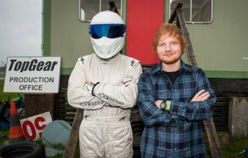 Ed Sheeran prima del giro di pista (foto: Top Gear /BBC)
