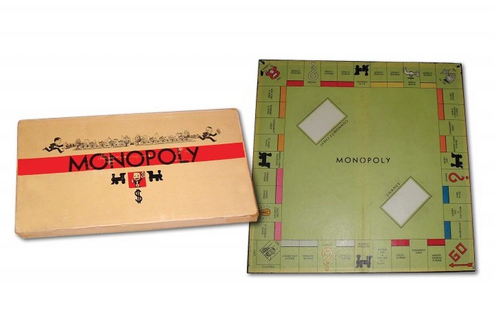 La prima scatola del Monopoly, risalente al 1934.