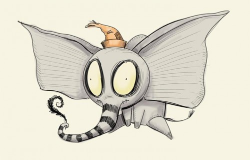 Un Dumbo "burtoniano" secondo l'illustratore Dennis Cornetta | Foto via Twitter (@PokeyisGreat)