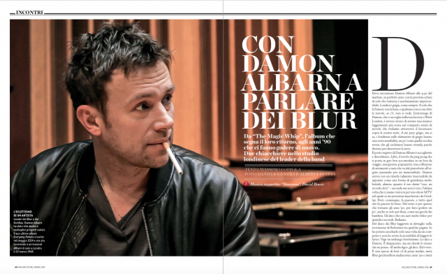 Su Rolling Stone di aprile (già in edicola) c'è una mega intervista del nostro direttore a Damon Albarn.