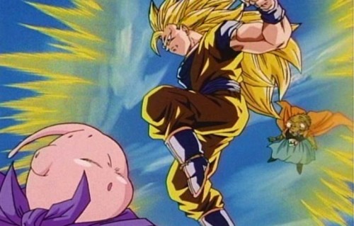 Un fotogramma dalla storica saga di Majin Bu.