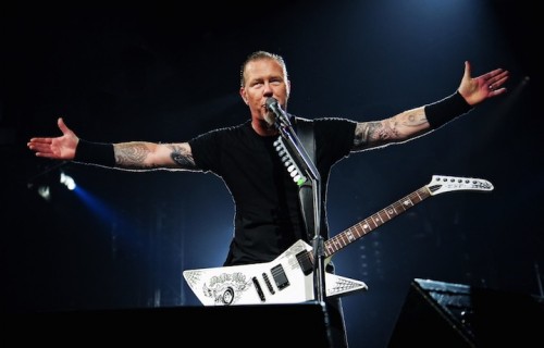James Hetfield dei Metallica durante lo show di Roma del 2009. Foto: Henry Ruggeri