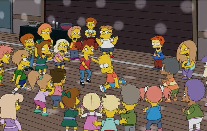 La spaccata di Bart Simpson su "Get lucky"