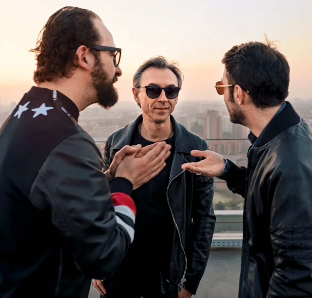 Da sinistra: Stefano Fontana aka Stylophonic, Albertino e Lele Sacchi, i giudici di Top Dj, in onda dal 7 aprile su Sky Uno alle 22.45 - Foto di Piotr Niepsuj 