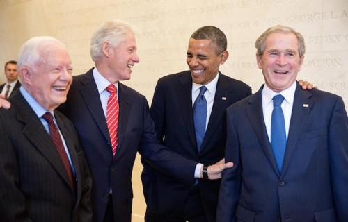 Carter, Clinton, Obama e Bush all'ultimo President's day. Fonte: Facebook
