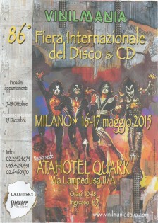 L'86° edizione di Vinilmania si terrà il 16-17 maggio 2015 presso Atahotel Quark - Via Lampedusa 11/a Milano