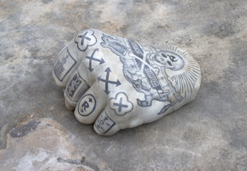 FABIO VIALE - PUNK, marmo, sculture, tattoo, Galleria Poggiali e Forconi, arte, foto, gallery