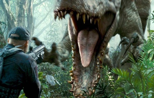 Un frame di "Jurassic World"