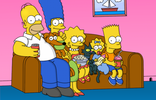 I Simpson sul divano di casa