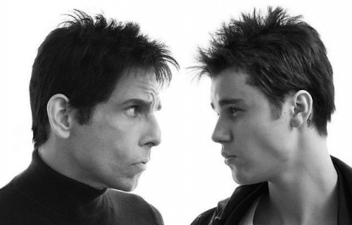 Ben Stiller e Justin Bieber sul set di Zoolander 2. Fonte: Facebook