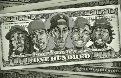 Travis Barker con Kid Ink, Ty Dolla $ign, Iamsu!, & Tyga nel nuovo singolo "100"