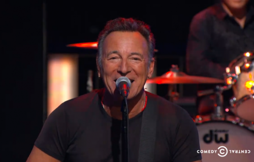Bruce Springsteen durante l'ultimo "The Daily Show" di Jon Stewart