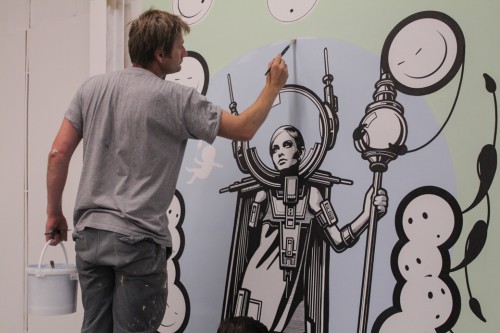 #UAR, Street Art, Street Artist, The London Police, collettivo, olandese, live painting, Urban Art Renaissence, storytelling, Brera, Accademia di Brera, Milano, settembre 2015, foto, Gabriele Carbone