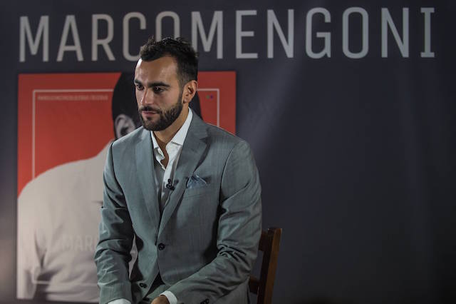 Marco Mengoni in Z Zegna alla presentazione del suo album