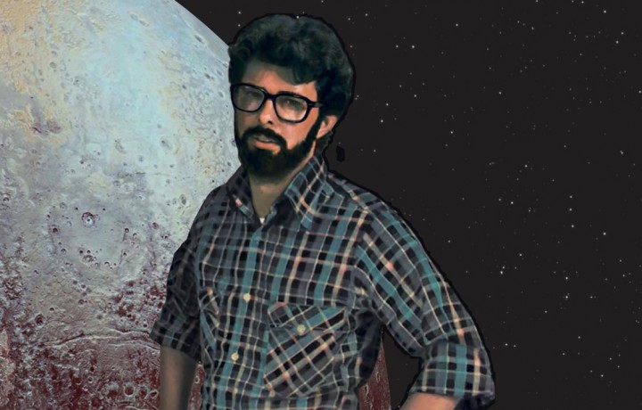George Lucas, inventore di mondi, in una rielaborazione grafica di Paolo D'Altan