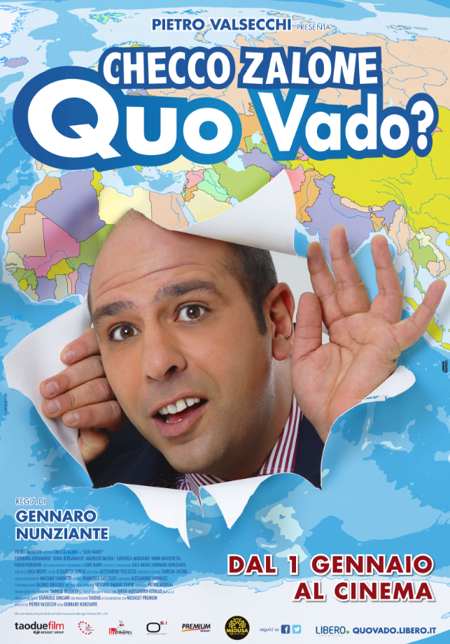 La locandina di "Quo Vado?" in uscita il 1 gennaio 2016