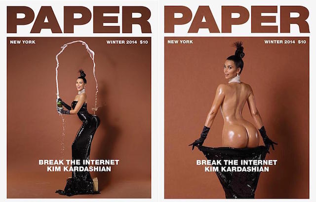 Le due discusse copertine di Paper con Kim Kardashian, 2014