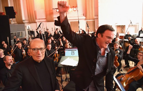 Morricone ha vinto il Globe (ed è candidato gli Oscar) per la colonna sonora del film di Tarantino. Foto: Kevin Mazur/Getty Images for Universal Music