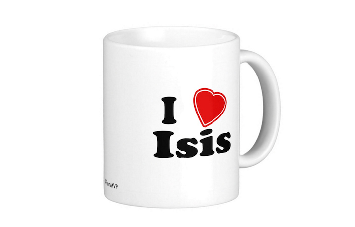 Un sito di servizi di stampa vende sul suo shop magliette, spille e tazze con la scritta "I heart ISIS". Disponibili anche magliette con scudi crociati o con la scritta "I heart Putin"