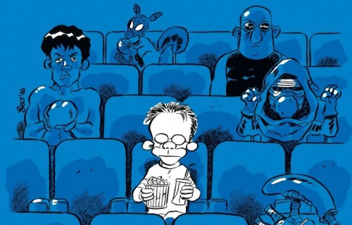 La copertina di “CineMAH presenta: il buio in sala”, il nuovo libro a fumetti di Leo Ortolani