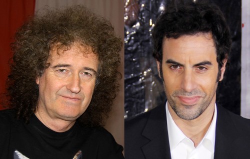 Brian May e Sacha Baron Cohen