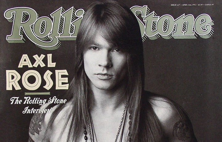 Axl Rose sulla copertina del Rolling Stone numero 627, del 2 aprile 1992