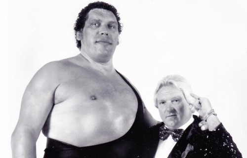 Andre The Giant con il suo manager storico Bobby Heenan. Foto: Steve Taylor