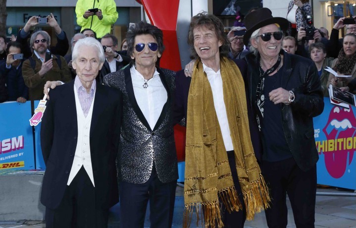 Gli Stones all’inaugurazione della mostra "Exhibitionism"