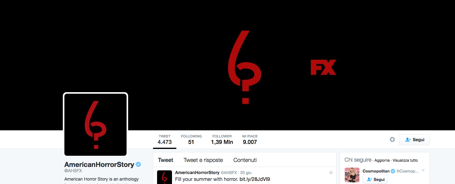 Il profilo Twitter di American Horror Story ha qualcosa da dirci sulla stagione 6 in arrivo