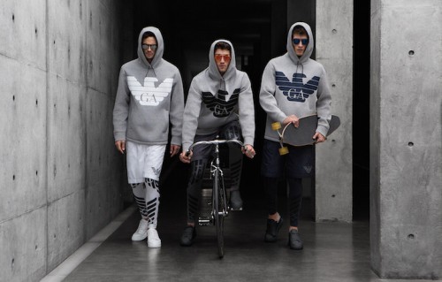 Alcuni look della collezione Emporio Armani Remix