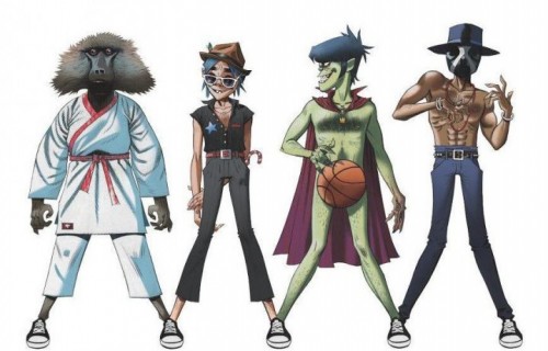 2D, Murdoc, Noodle e Russell. Cioè la nostra band virtuale preferita. Fonte: Facebook