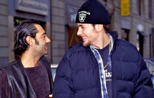 Luca Carboni e Jovanotti nel 1992, foto Mori Ubaldini/Olycom