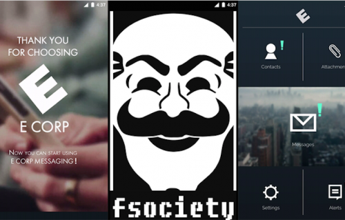 Alcuni screenshot di "Mr.Robot:1.51 exfiltrati0n.apk", il videogame per mobile legato alla serie tv