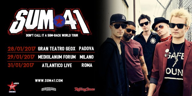 I Sum 41 hanno appena annunciato tre nuove date in Italia nel 2017