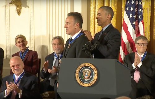 Springsteen e Obama durante i Presidential Medal of Freedom
