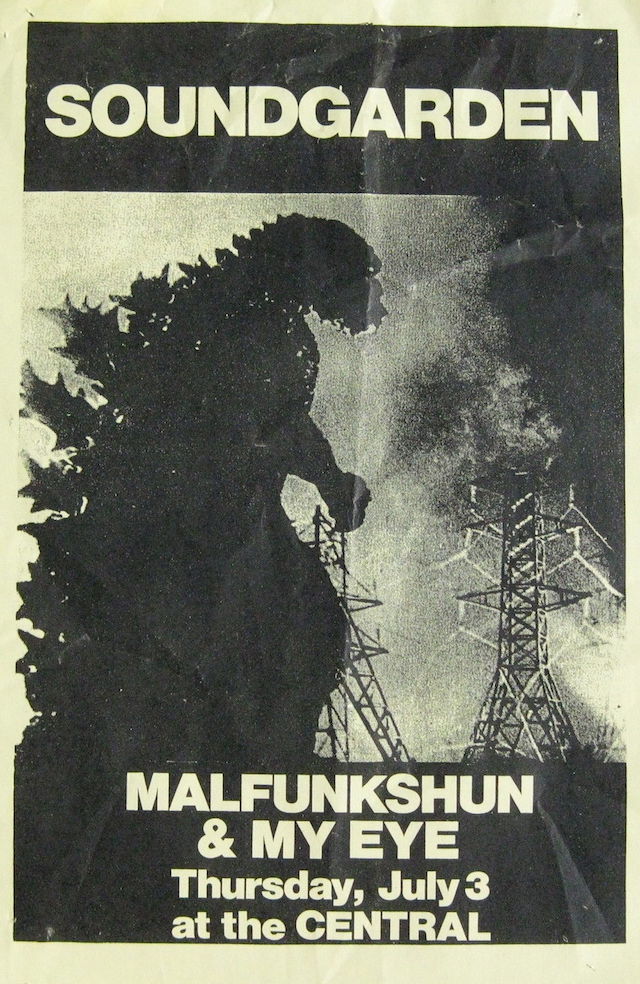 Flyer: Soundgarden, My Eye e Malfunkshun; Central Tavern di Seattle, 3 luglio 1986