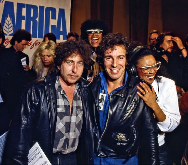 Bob Dylan e Bruce Springsteen foto di Harry Benson