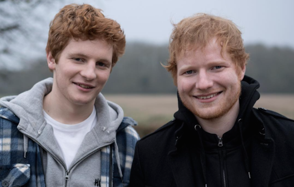 Ed Sheeran insieme al protagonista del video di Castle On The Hill, foto via Instagram
