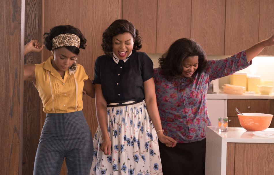 Janelle Monáe (a sinistra) con Taraji P. Henson e Octavia Spencer, protagoniste de Il diritto di contare 