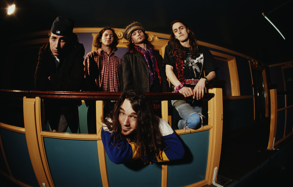 I Pearl Jam nella formazione con Dave Abruzzese, foto di Tony Mottram/Getty Images