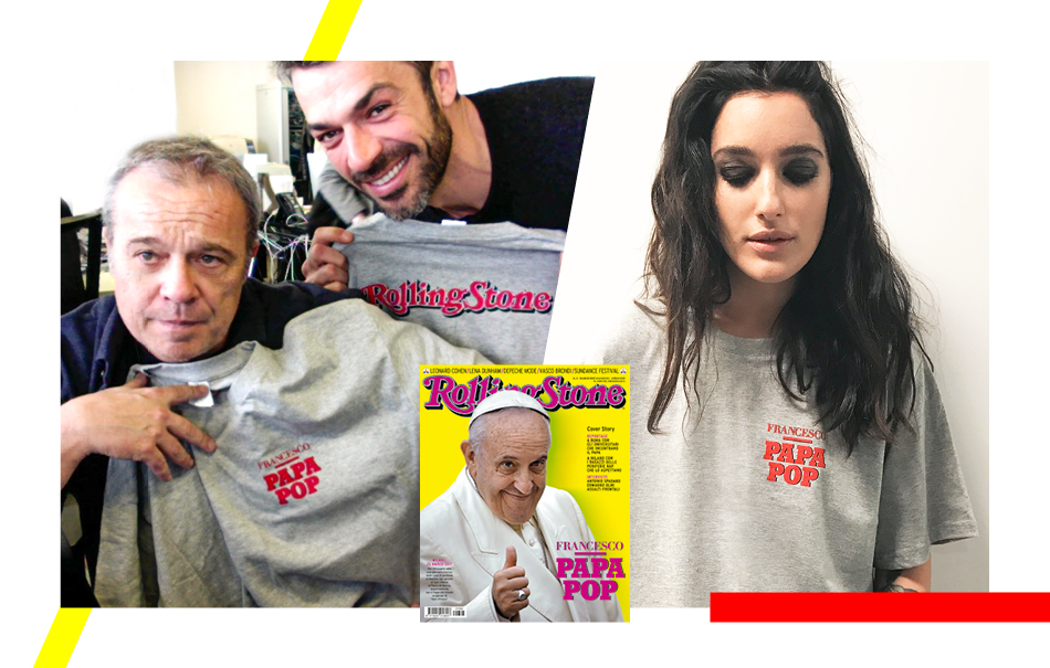 La maglietta di Rolling Stone "Franceso: Papa Pop"