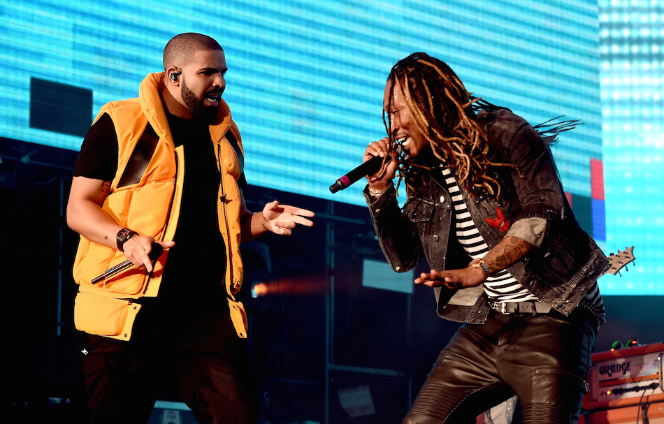 Drake insieme a Future sul palco del Coachella il 15 aprile. Foto di Kevin Winter/Getty Images for Coachella